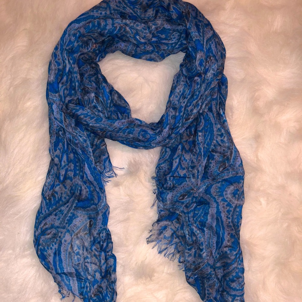 Vibrant Blue Paisley Scarf